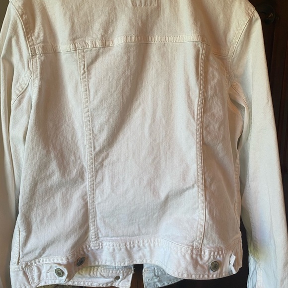 Old Navy White Denim Jacket, sz large - Picture 4 of 6